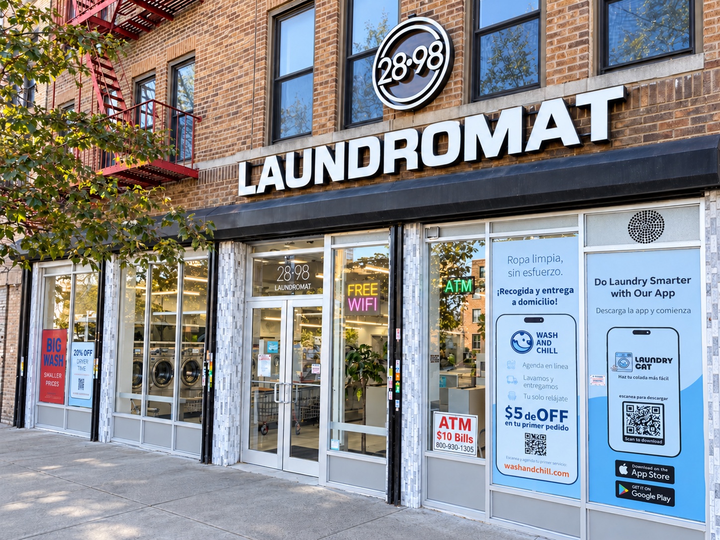 2898 Laundromat storefront on Jerome Avenue